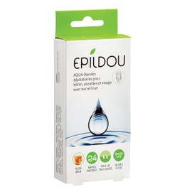 Epildou - Softepil Lot de 24 bandes dépilatoires pour bikini, aisselles et visage avec sucre brun naturel, soluble à l'eau pour nettoyer facilement les résidus