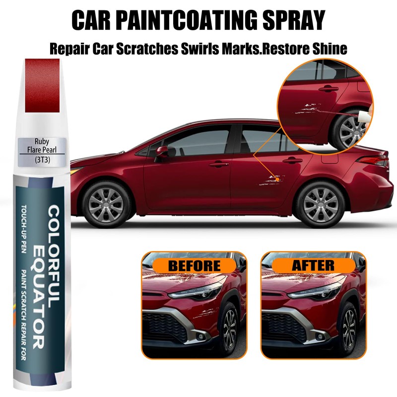 3T3 Ruby Flare Pearl Touch Up Paint for Toyota, Car