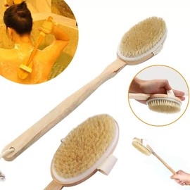 Cepillo Corporal En Seco con Cerdas Naturales Mango Re movible Anti Celulitis Elimina Celulas Muertas Exfolia y Blanquea La Piel