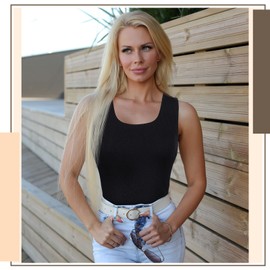 Neer Womens Fleece Lined Underwear Tops Warm Cami Tank Top Cotton Thermal Underwear for Women Sleeveless Camisole Base Layer (Black, 4 Pcs)