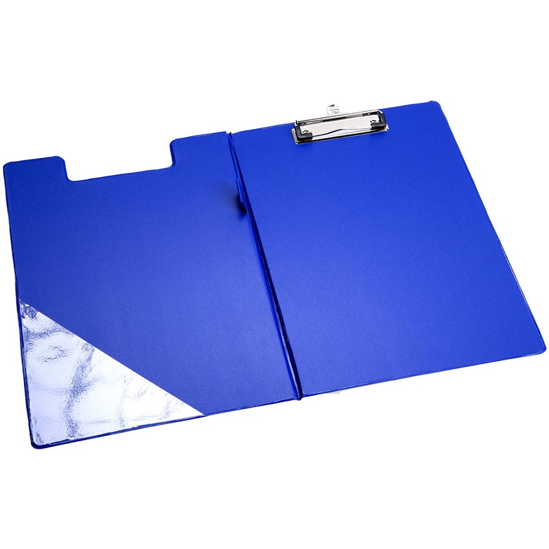 Morgan A4 Blue Foldover Clipboard Solid Hardback PVC Cover With