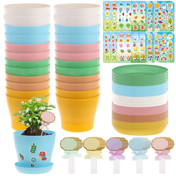 Garden Paper Pot Craft Kit, 24 Durable Resin Garden Pot