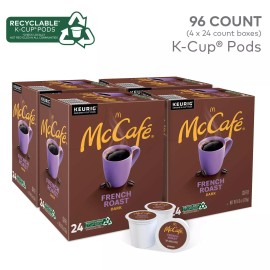 McCafe McCaf French Roast Dark Roast Coffee 96 Count K Cup Pods 100 Arabica Beans