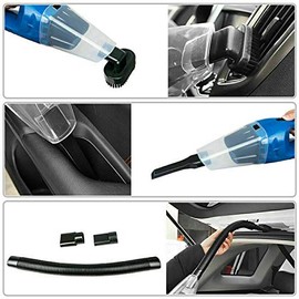 Riloer Hand-Auto-Staubsauger, tragbarer Mini-Nass-Trockenreiniger 12 V 120 W Zyklon für Fahrzeug-Hausreinigung Staub Schmutz Sand (Blau)