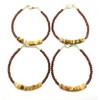 LKBEADS Unisex Pink Garnet Quartz & Peach Moonstone Rondelle &