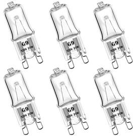 G9 Halogen Bulb 120V 25W T4 Type 2 Pin Base Light Bulb Replacement Dimmable Warm White (6 Pack)
