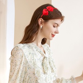 Kistreao Women Headband Red Hair Bows Hair Bands Big Bow Headband Cute Hair Accessories for Girls Wedding Party Decoration Supplies