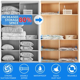 20 Pack Vacuum Storage Bags with Electric Pump (3 Jumbo, 4 Large, 5 Medium, 5 Small, 3 Roll Up Bags), Space Saver Bag for Clothes, Duvets, Pillows, Mattress, Blanket, Comforters,Travel