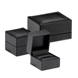 Luxurious Leather Jewelry Gift Box for Necklace Case - Leather Interior Necklace Box & Pendant Box - Ideal for Long Pendant or Small Necklace - Elegant Stitching with Matching Outer Box by AllurePack