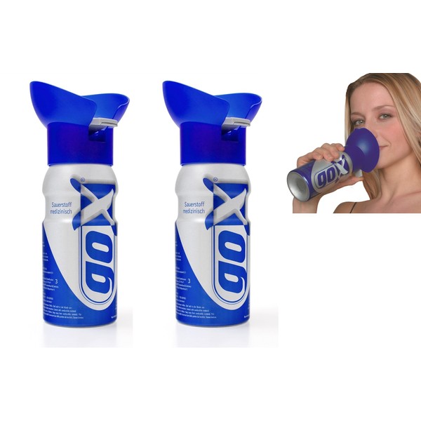 Packung mit 2 Dosen Sauerstoff 4-Liter - Dosen von reinem