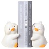 JARPSIRY Cute Hug Ducks Decorative Bookends, Unique Book Ends to