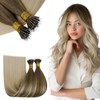 RUNATURE Nano Bead Hair Extensions Human Hair, Ombre Balayage Nano