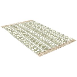 Terafeels Carpet Washable Area Rug 3x4 Beige Entry Rug Living Room Modern Geometric Non-Slip Throw Rug Polyester Floor Carpet for Bathroom Laundry Bedroom Office Entrance 60x120 cm, 2704