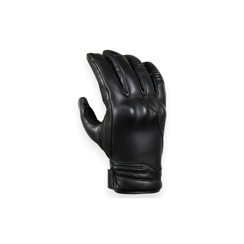 MDM Men's Leather Motorcycle Gloves, Retro Biker Gloves, Chopper, Touchscreen
