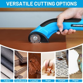 PHIRAH Cordless Cardboard Cutter, 4V Electric Scissors for Carpet and Leather, Box Cutter Tool with Safety Trigger, Powerful Rotary Cutter for Cutting Carpet, Cardboard, Leather, Paper, Plastic