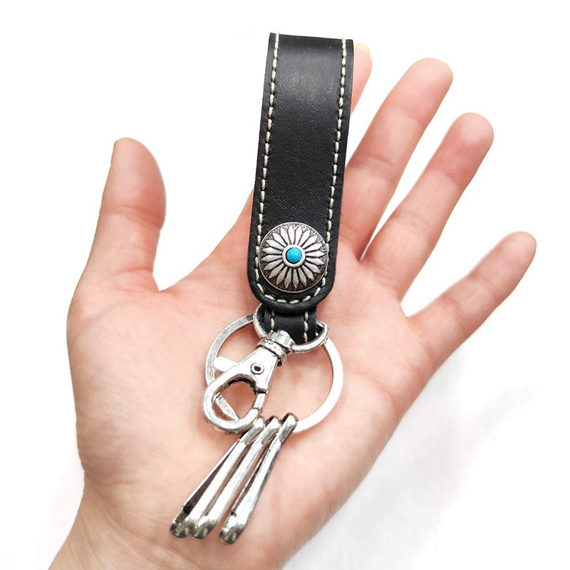 H.N.Z Native American Leather Men's Key Chain Concho Kokopelli Keychain