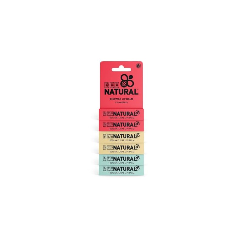 100% Natural Moisturising Lip Balm - Multi Flavour (Peppermint, Coconut