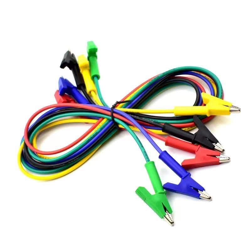 5Pcs 14 Gauge Jumper Wires Alligator Clips Heavy Duty Silicone