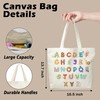JUSITAKEET Alphabet Themed Tote Bag, Book Canvas Tote Bags Gift,