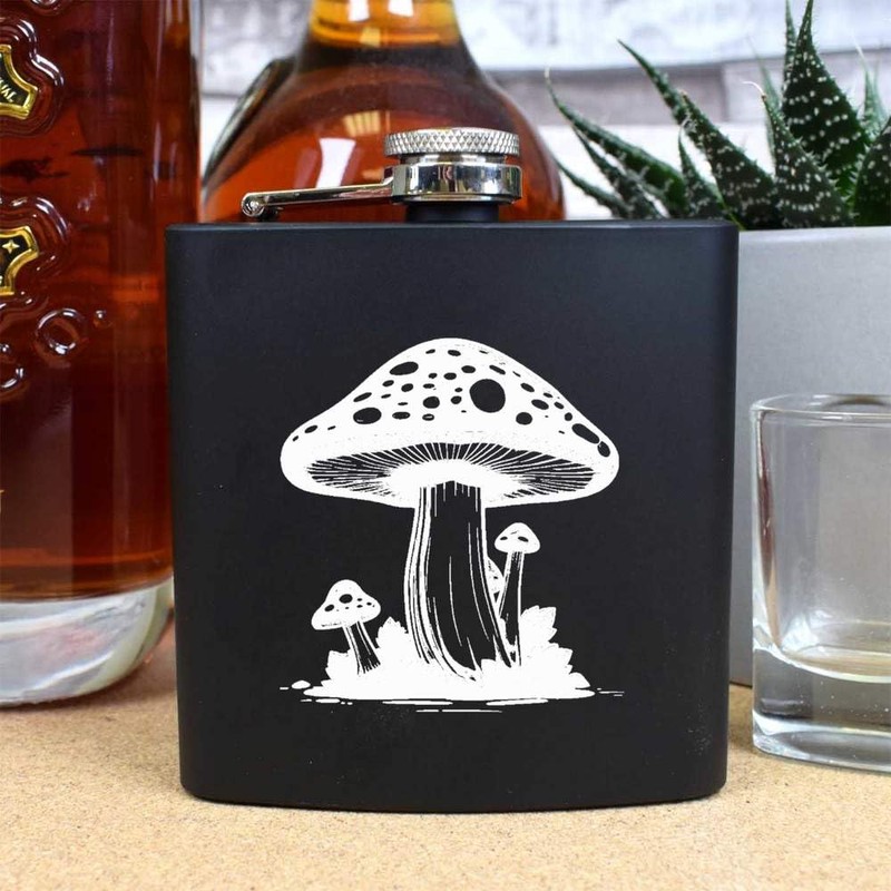 6oz (170ml) 'Mushroom' Pocket Hip Flask (HP00027696)