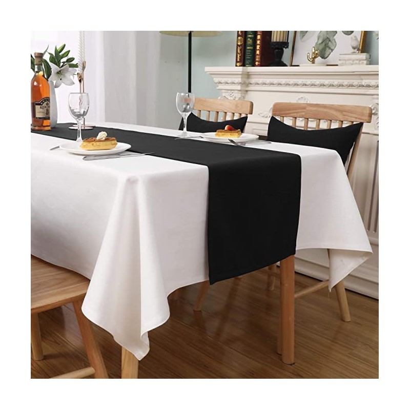 LivinEase Table Runner 42 x 240 cm - Black Cotton