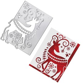OOTSR Cutting Dies for Card Making, Christmas Elk Die Cuts, Embossing Tool Stencil Template Mold DIY Album Paper Card Craft Die for Scrapbooking Decor
