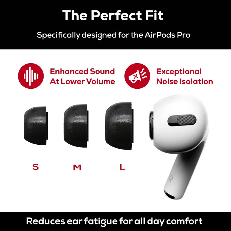 SONICFOAM Memory Foam Earbud Tips - Premium Noise Isolation, Replacement