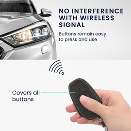 kwmobile Car Key Cover Compatible with Opel 3 Button Car Key Smart Key only Keyless Go - Synthetic Nubuck Leather Fob Cover - Dark Grey