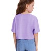 Girls Short Sleeve Crop Tops Kids Fashion Oversized Cute Crew