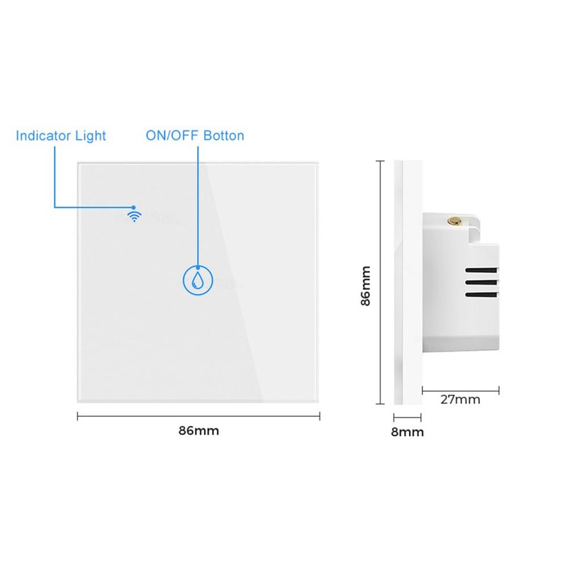 Tiardey WiFi Smart Heater Timer Switch Wall Touch Boiler Switch