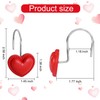 CTOHN 12 Pieces Red Heart Shower Curtain Hooks, Valentines Day