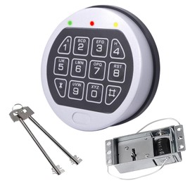 Replacement Chrome Keypad Electronic Safe Lock With Solenoid & 2 Override Keys - DIY Electronic Lock for Home Safes, Vault Doors, and More