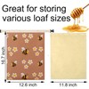 2 Packs Reusable Cotton Beeswax Bread Bags with Bee and