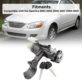FZJDSD 81900-2DA00 819002DA00 1Set Ignition Lock Cylinder Switch Assembly with 2 Keys Compatible with Kia Spectra 2004-2009 Spectra5 2005-2009 Compatible with Hyundai Elantra 2001-2006