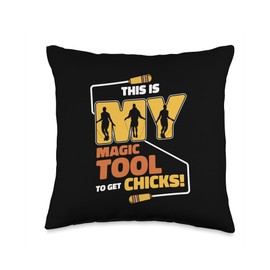 Fitness Jump Rope Gear Apparel Gifts For Beginners My Magic Tool to Get Chicks Speed Skipping Jump Rope Throw Pillow, 16x16, Multicolor