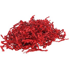 JAM PAPER Crinkle Cut Shred Tissue Paper - 2 oz - Red - Sold Individually