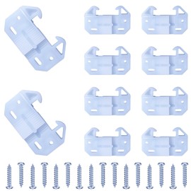 AceOrbit 10 Pack White Drawer Guides for Old Drawers Plastic Replacement Guides Brackets with Screws Drawer Track Parts Adjustable 1" to 1-1/2" x 5/16" for Furniture, Dressers