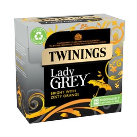 Twinings 80 Tea Bags (Lady Grey) - Black English Tea with Orange and Citrus Flavour - Imported by Shestore24