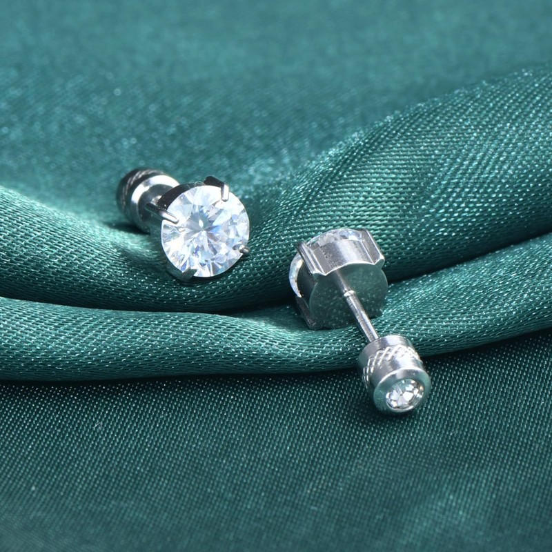 ZQGOFPT Titanium Flat Back Surgical Stainless Steel Stud Earrings for