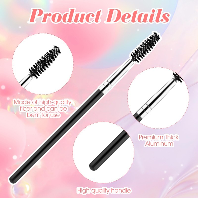 Pack of 6 Eyelash Brushes, Eyebrow Brush with Container, Eyebrow