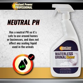 Instant Power Professional Waterless Urinal Cleaner – Removes Hard Water Deposits and Other Stains, Prevents Drain Buildup, Ready to Use, 32 Oz