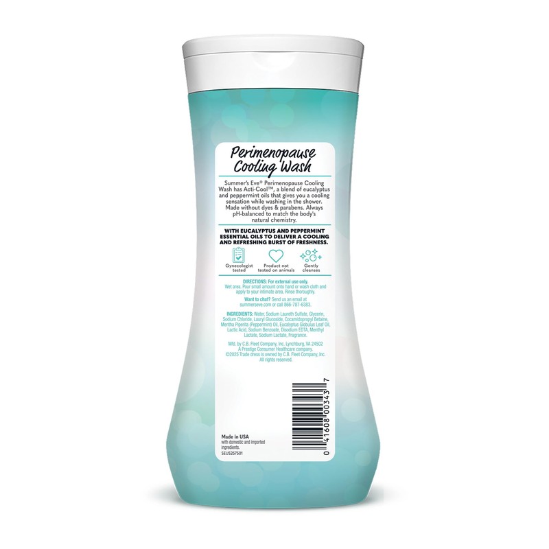 Summer’s Eve, Perimenopause Cooling Wash, Removes Odor, pH balanced Feminine