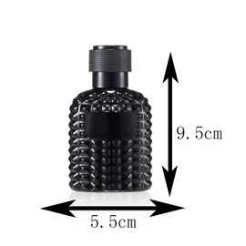 JJKMALL 50ML/1.7oz Travel Perfume Atomizer Refillable Spray Bottle – Leak-Proof Black Glass Bottle with Funnel, 3ml Dropper & Gift Storage Bag –Travel Essentials