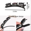 pcs2 2025 New Sparkling Crystal Stone Braided Hair Clips,Short Duckbill