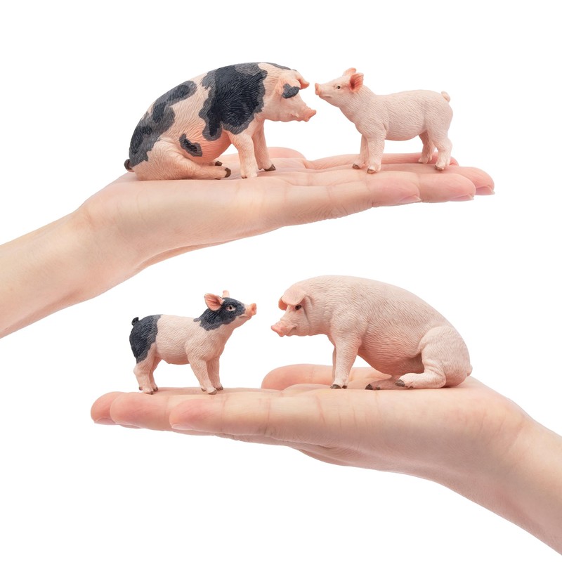 Toymany 8PCS Farm Animal Figure, Pig Figure Set, Animal Figure,