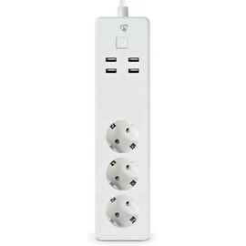 Nedis SmartLife Power Strip Wi-Fi 3 x Protective Contact (CEE 7/3) / 4 x USB 16 A 3680 W 1.80 m -10-40 °C Android™ / iOS White