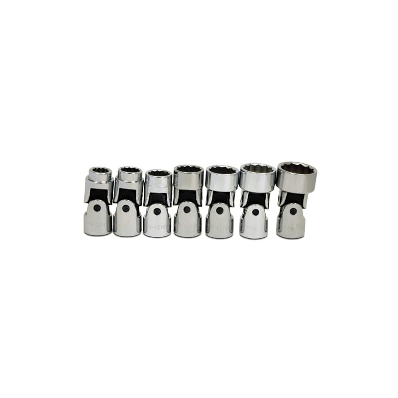 7 pc 3/8" Drive 12-Point SAE Universal Universal Socket Set