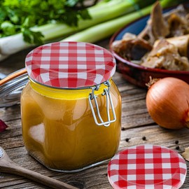 Hemoton 12 Pcs Red Mason Jar Lids, Wide Mouth and Regular Mouth Canning Lids for 70Mm and 63Mm Mason Jars, Aluminum Covers for Food Storage and Decoration