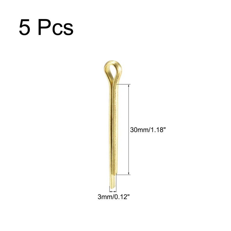 sourcing map Split Cotter Pin - 3mm x 30mm (1/8