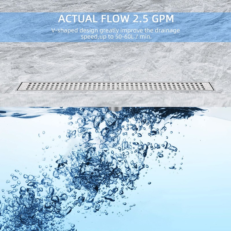 ZEKOO Linear Shower Drain 36 Inch,304 Stainless Steel Floor Drain